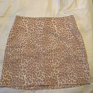 Pink colored leopard skirt